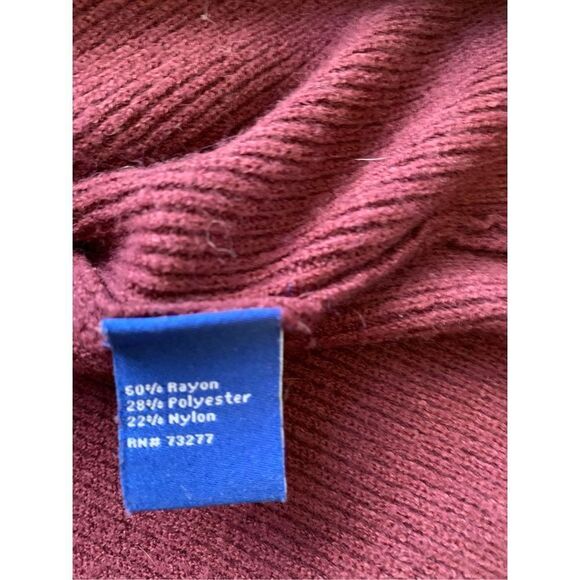 Apt 9 Burgundy Crossover Long Sweater ✝️ - Picture 4 of 11